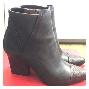 Brown leather ankle boots